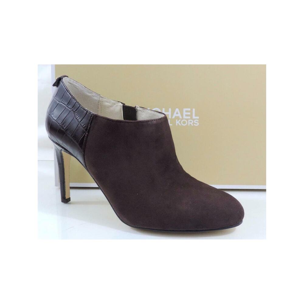 Women's Shoes Michael Kors SAMMY ANKLE BOOT Booties Coffee Brown Suede